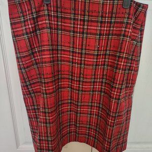 Talbots Red Tartan A-line Skirt size 10 - new with tags
